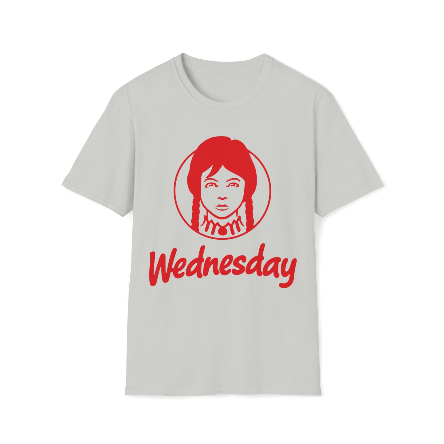 Wednesday Wendy's Mashup - Red Text - Unisex Softstyle T-Shirt