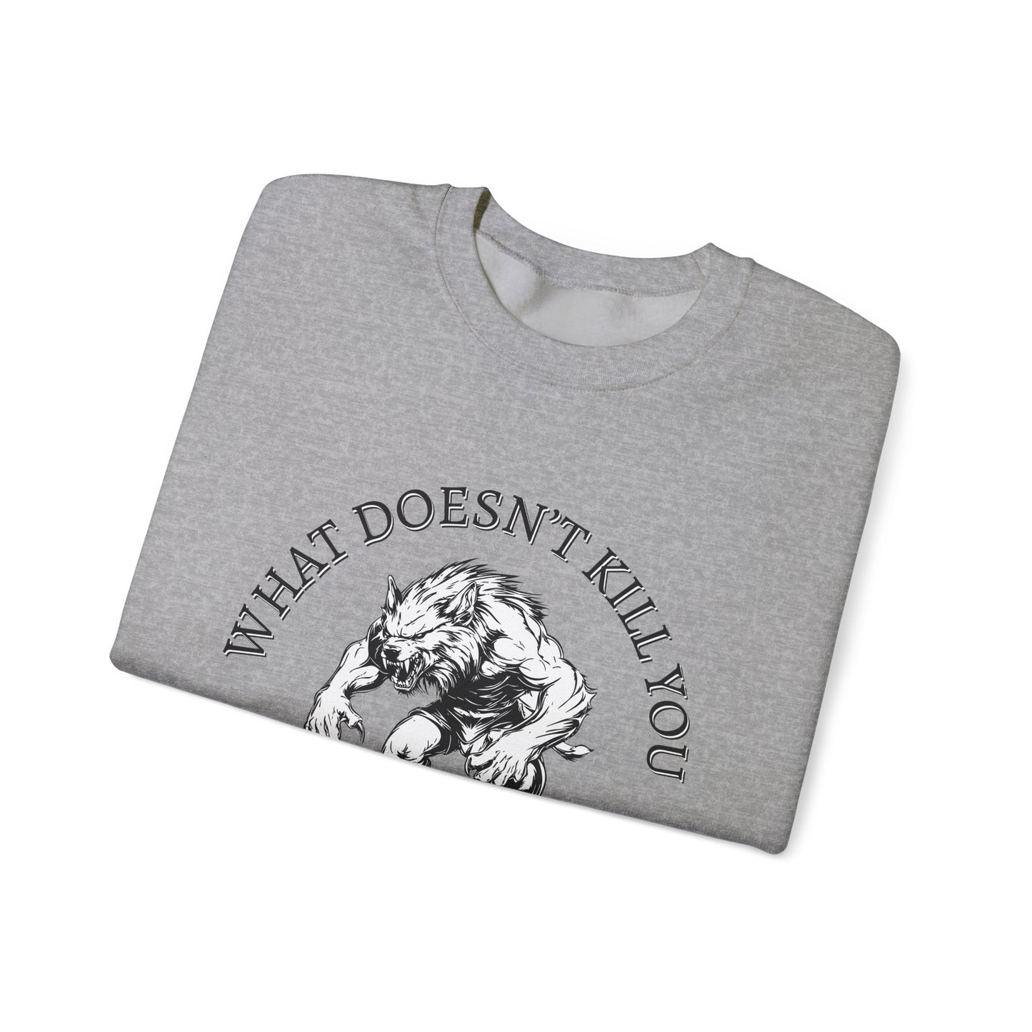 What Doesn't Kill You, Gives You XP - Light Text - Unisex Heavy Blend™ Crewneck Sweatshirt
