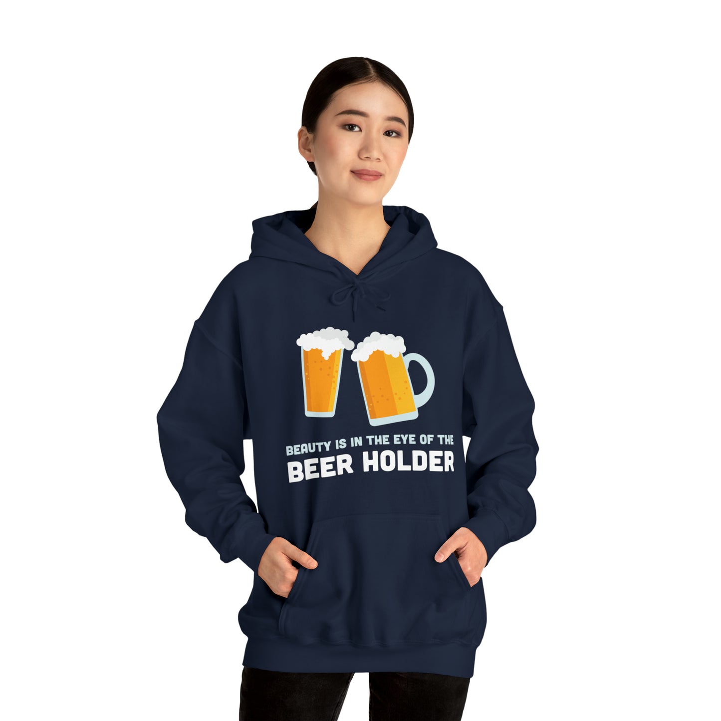 Beauty is in the Eye of the Beer Holder - Unisex Heavy Blend™ Hooded Sweatshirt
