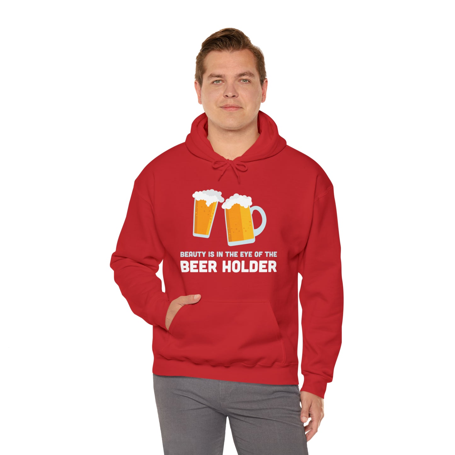 Beauty is in the Eye of the Beer Holder - Unisex Heavy Blend™ Hooded Sweatshirt