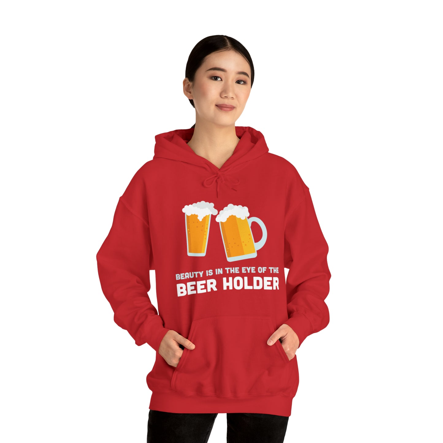 Beauty is in the Eye of the Beer Holder - Unisex Heavy Blend™ Hooded Sweatshirt