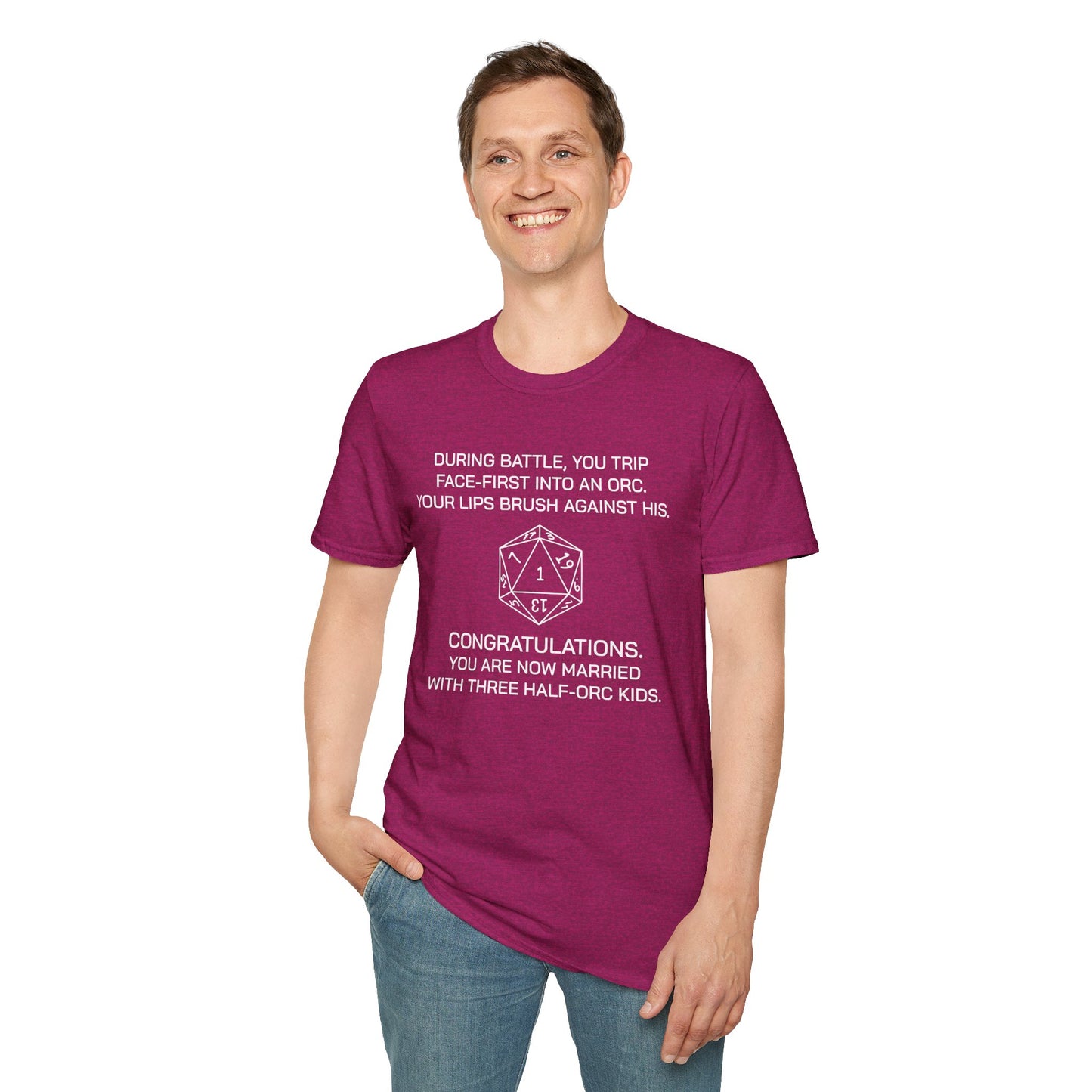 Critical Failure - Three Half-Orc Kids - Unisex Softstyle T-Shirt
