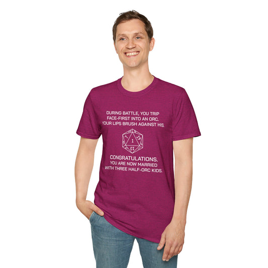 Critical Failure - Three Half-Orc Kids - Unisex Softstyle T-Shirt