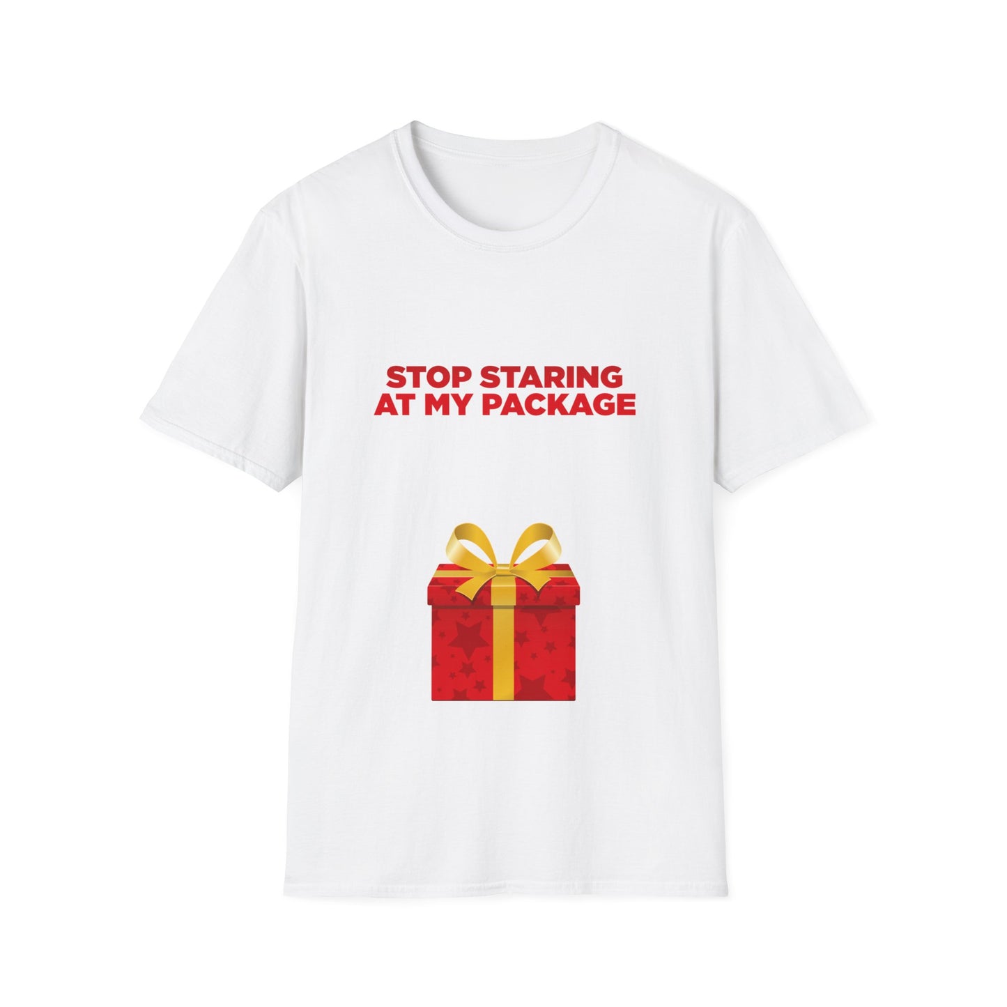 Stop Staring At My Package - Unisex Softstyle T-Shirt