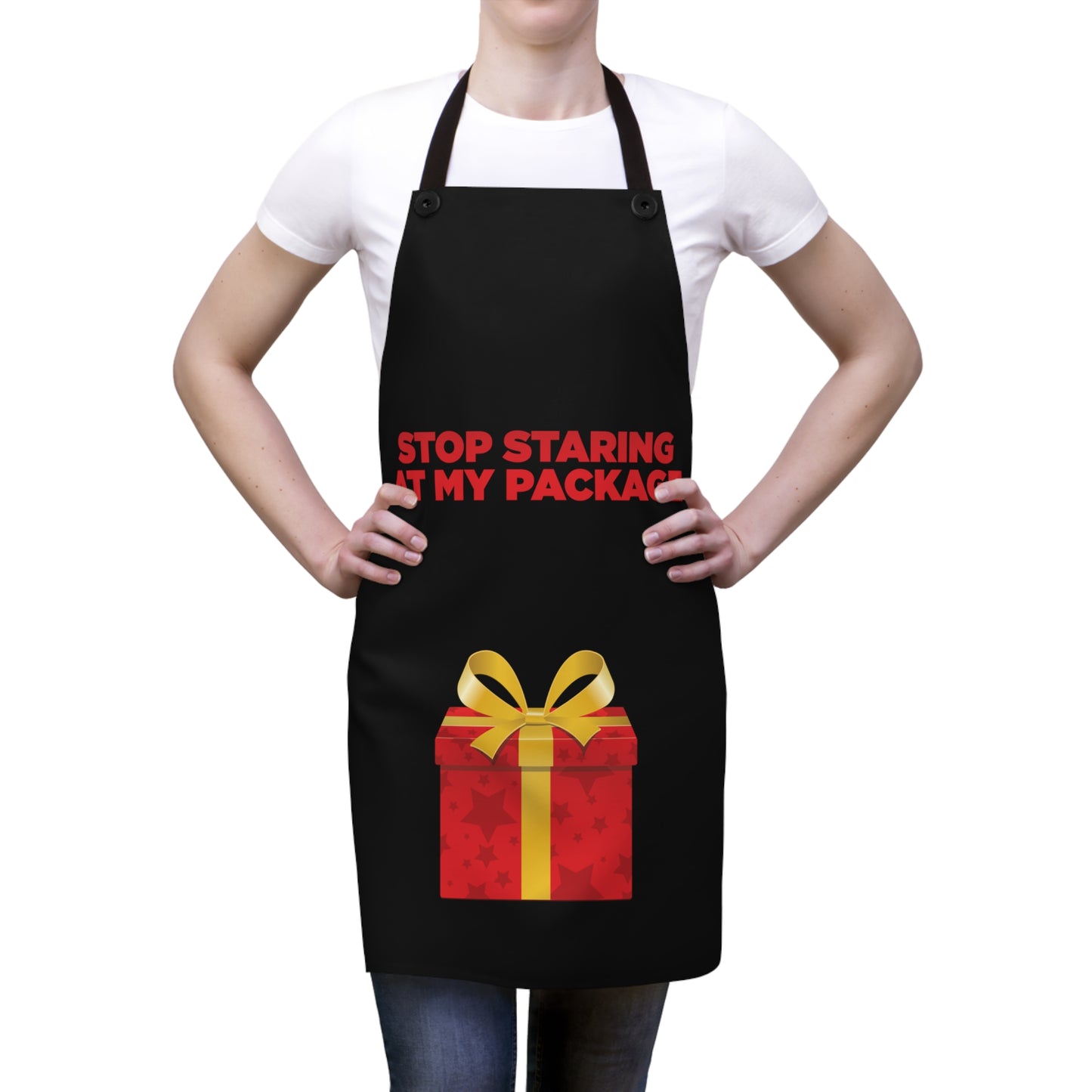 Stop Staring At My Package - Apron (AOP)