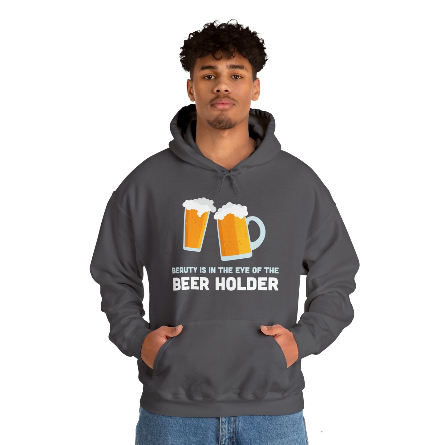 Beauty is in the Eye of the Beer Holder - Unisex Heavy Blend™ Hooded Sweatshirt