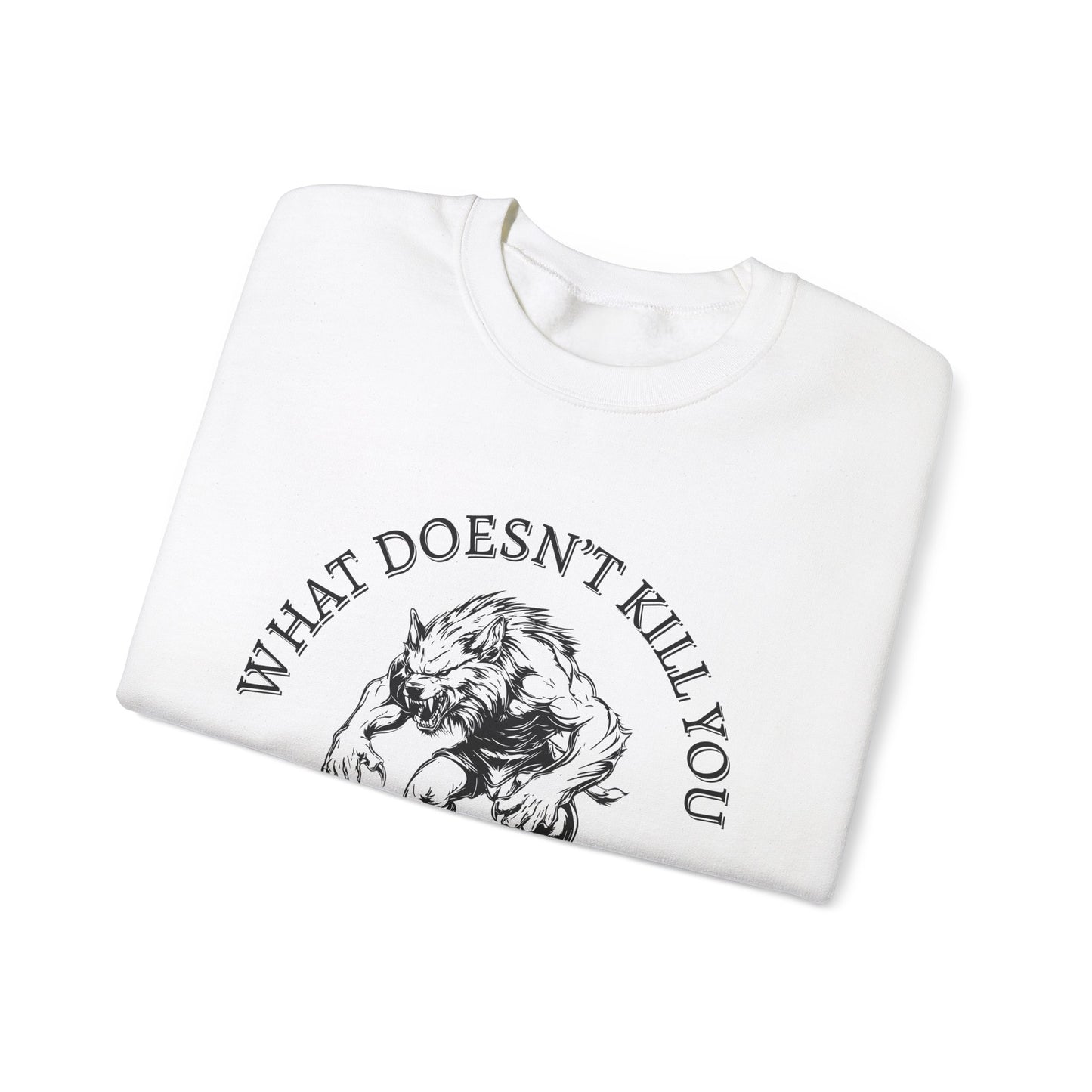 What Doesn't Kill You, Gives You XP - Light Text - Unisex Heavy Blend™ Crewneck Sweatshirt