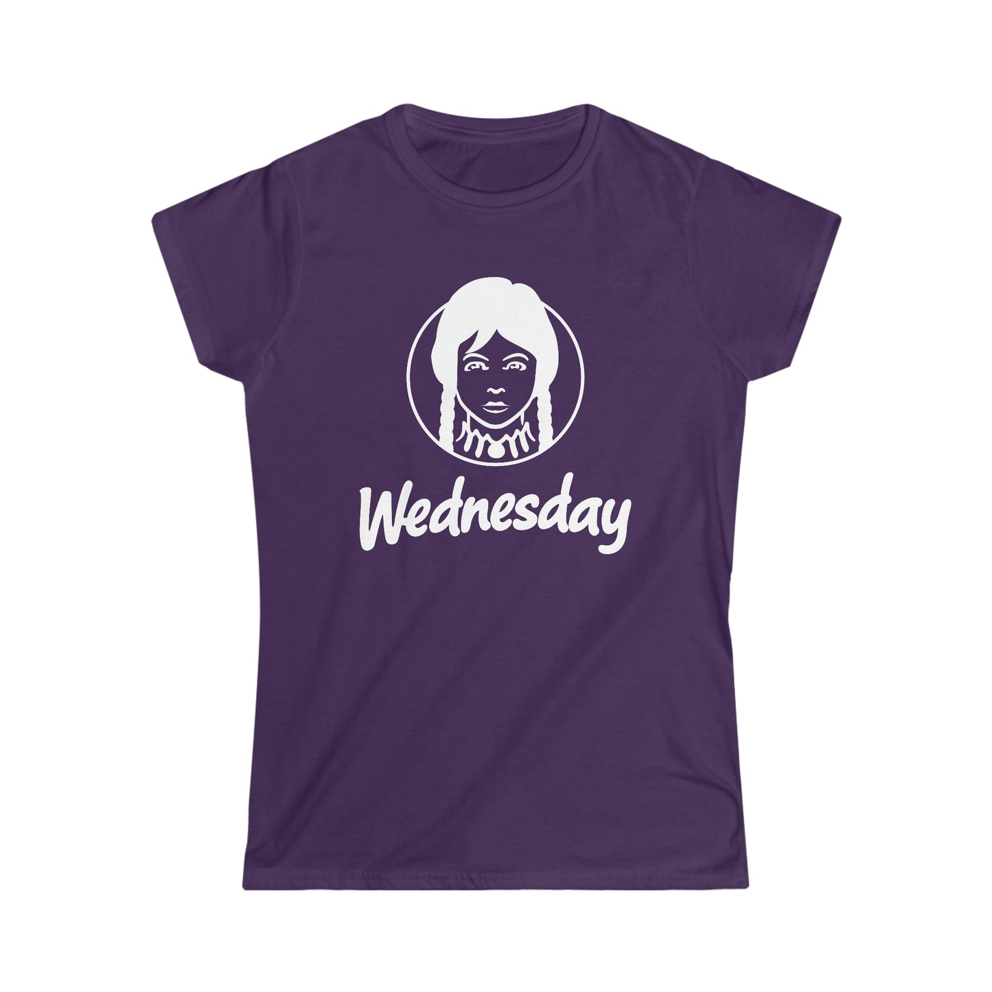 Wednesday Wendy's Mashup - Light Text on Dark - Women's Softstyle Tee