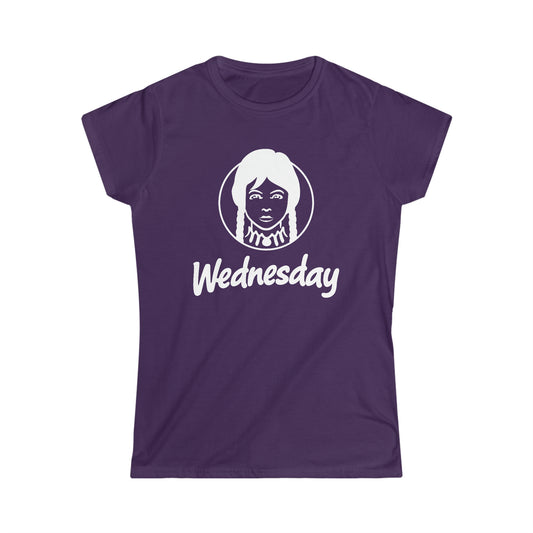 Wednesday Wendy's Mashup - Light Text on Dark - Women's Softstyle Tee
