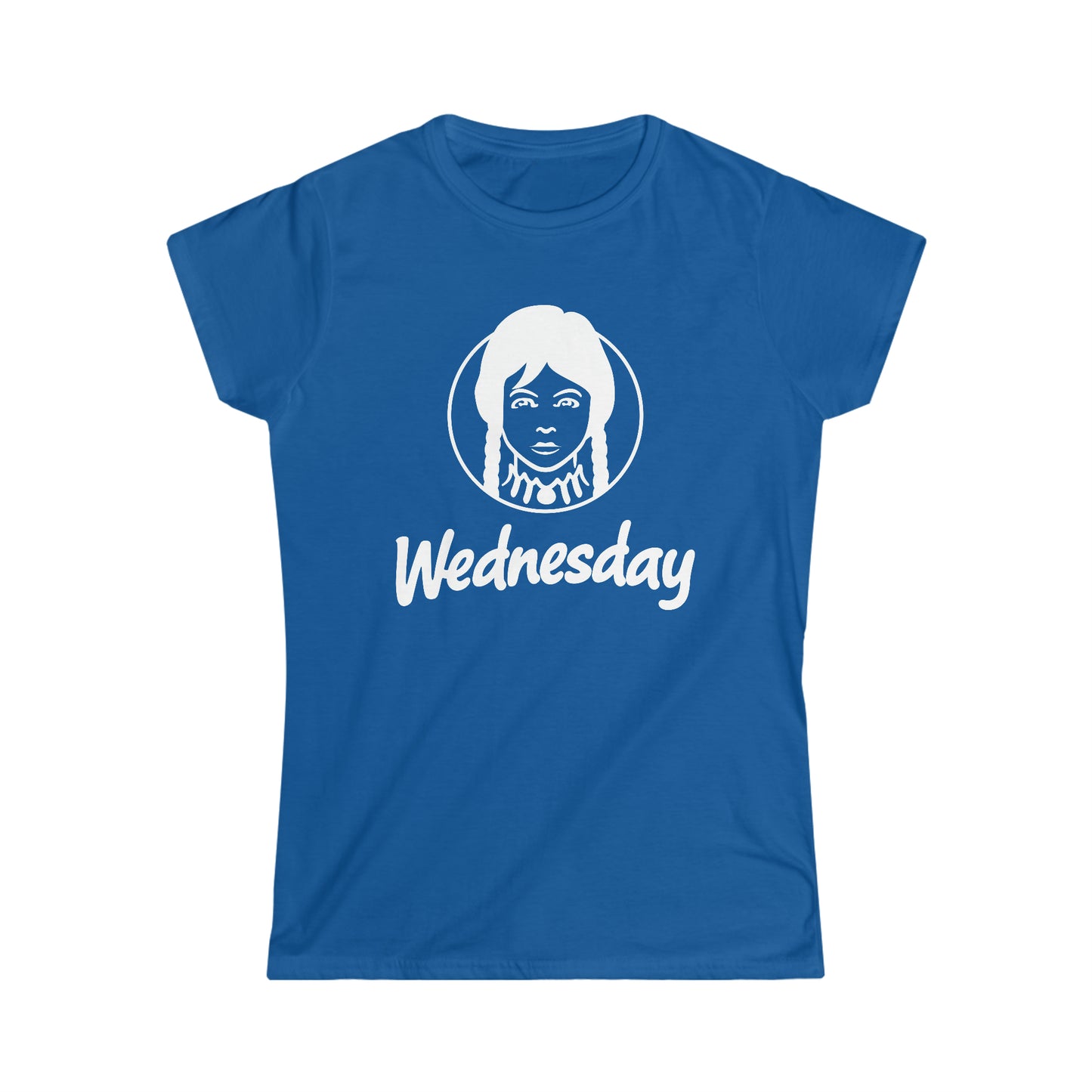 Wednesday Wendy's Mashup - Light Text on Dark - Women's Softstyle Tee
