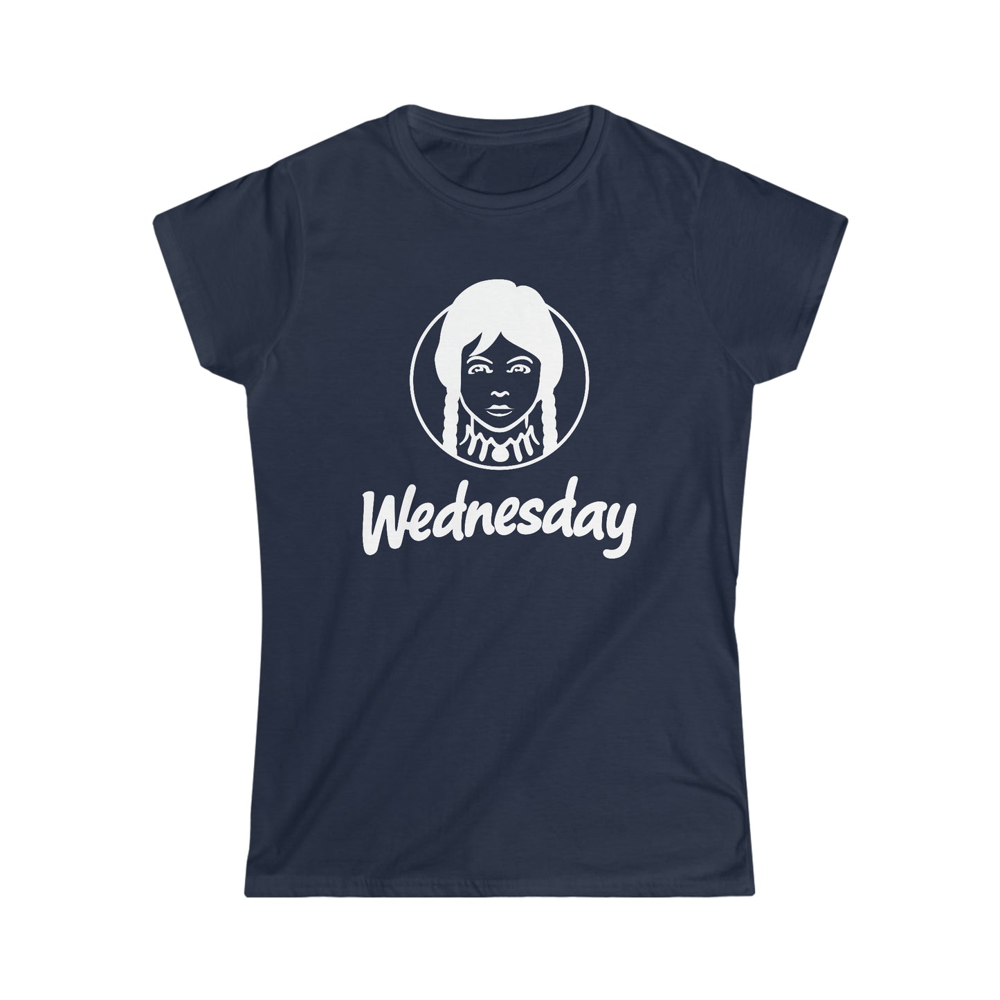 Wednesday Wendy's Mashup - Light Text on Dark - Women's Softstyle Tee