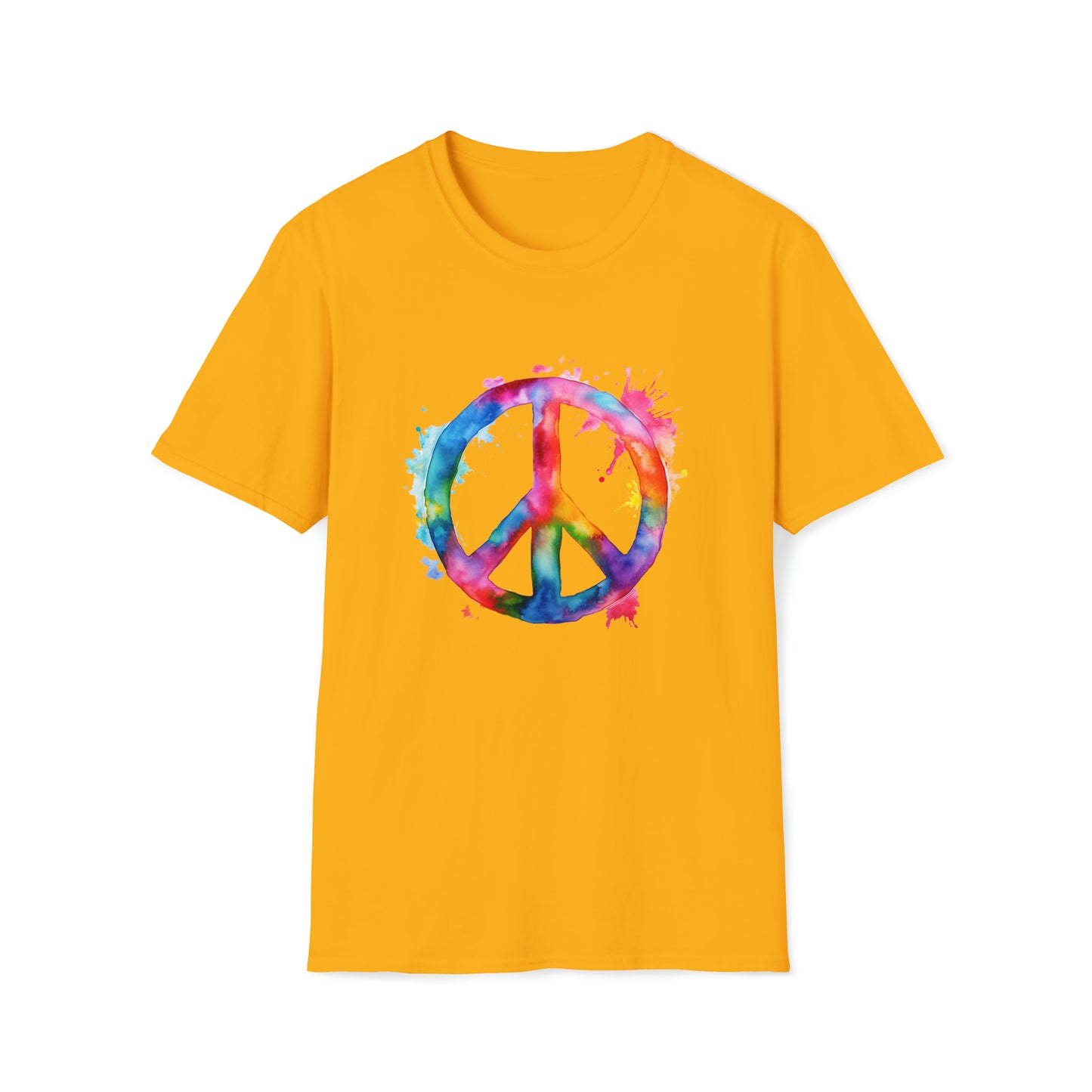 Watercolor Peace Sign - Unisex Softstyle T-Shirt