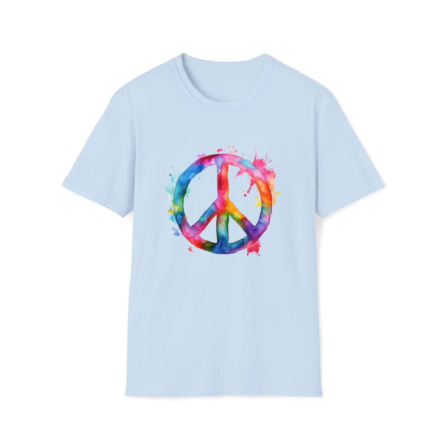 Watercolor Peace Sign - Unisex Softstyle T-Shirt