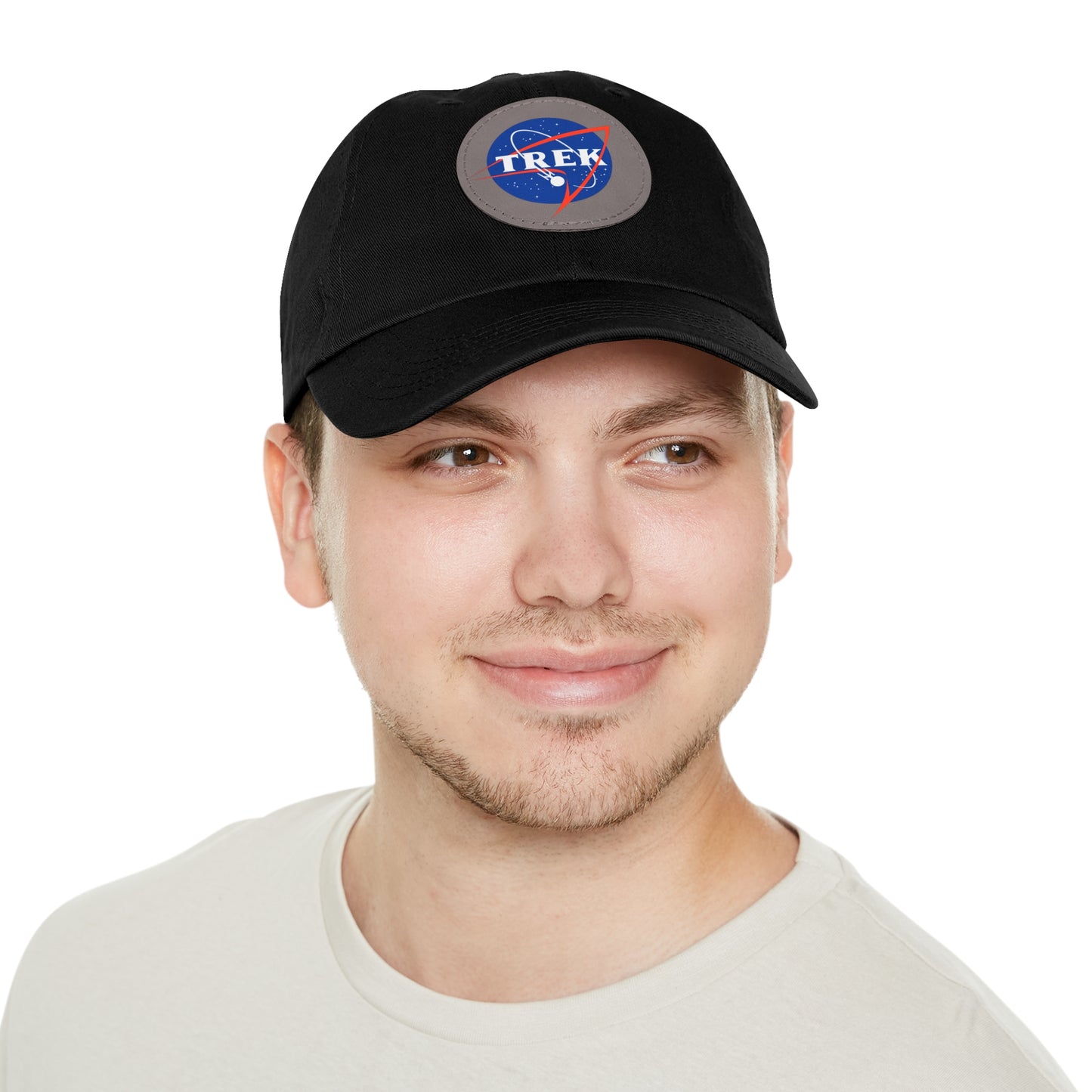 NASA / TREK Mash-Up - "Dad Hat" with Leather Patch (Round)