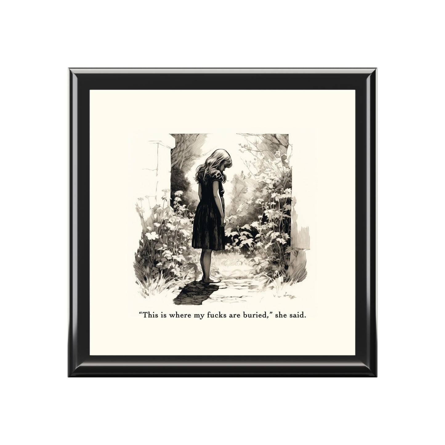 This is Where My F***s are Buried, She Said - Rubberwood Jewelry Box