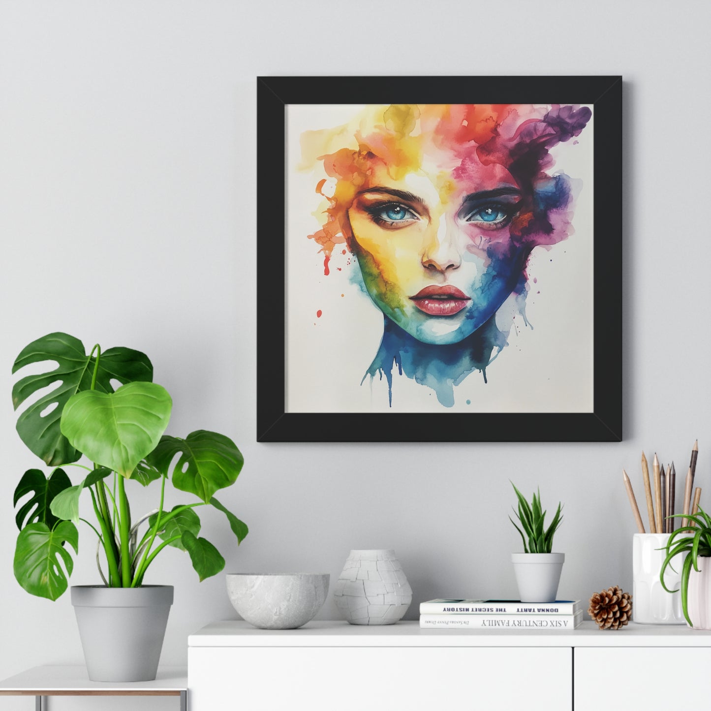 SPECTRUM Series - Watercolor Woman - Framed Square Poster