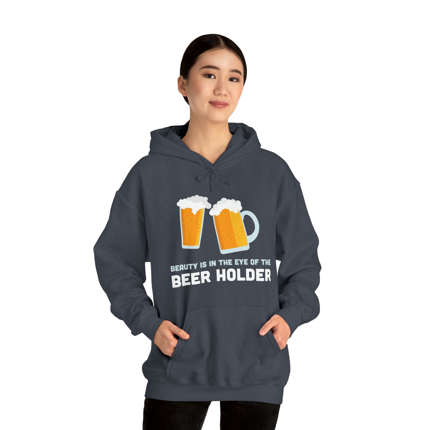 Beauty is in the Eye of the Beer Holder - Unisex Heavy Blend™ Hooded Sweatshirt