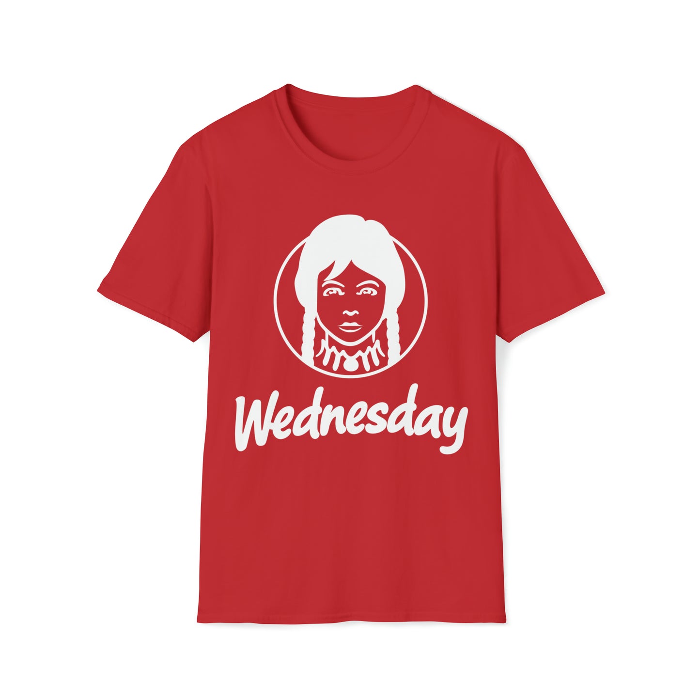 Wednesday Wendy's Mashup - Light Text on Dark - Unisex Softstyle T-Shirt