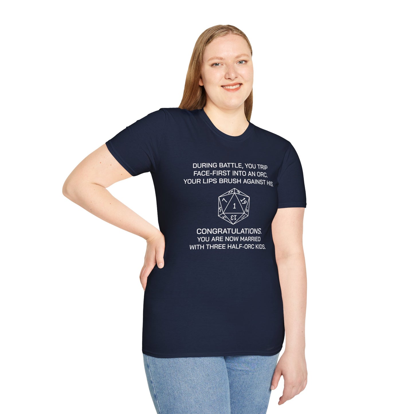 Critical Failure - Three Half-Orc Kids - Unisex Softstyle T-Shirt