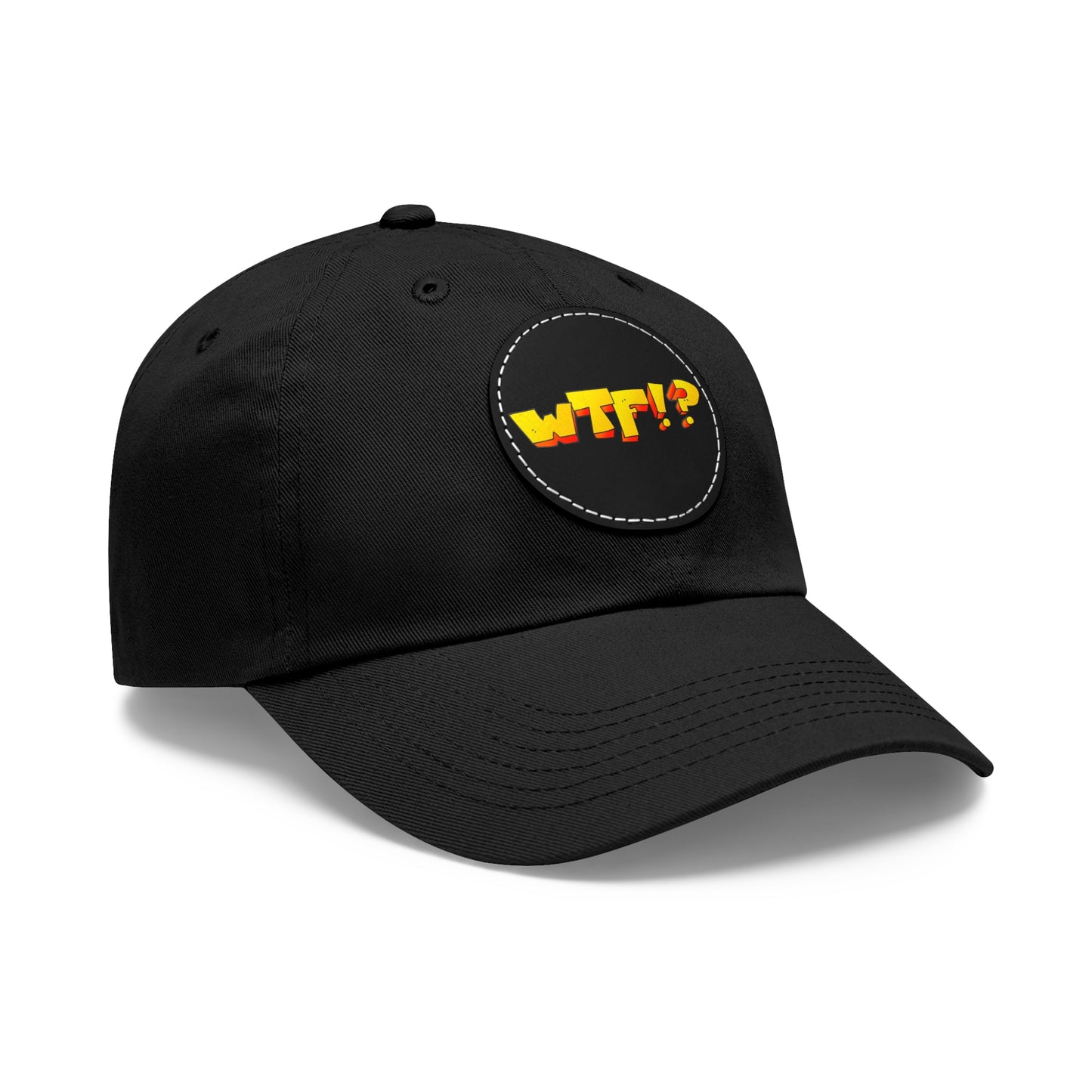 WTF!? - Dad Hat with Leather Patch (Round)