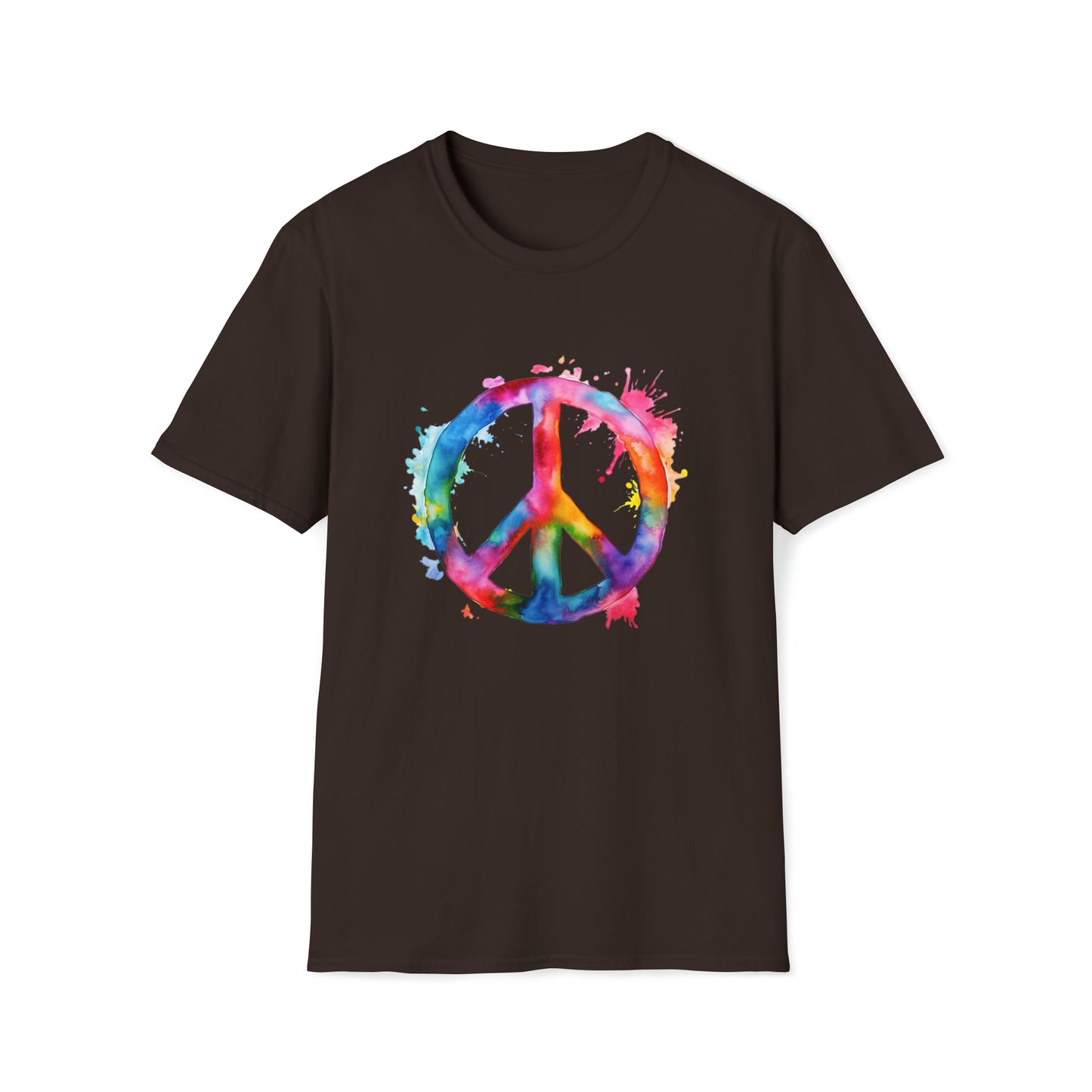 Watercolor Peace Sign - Unisex Softstyle T-Shirt