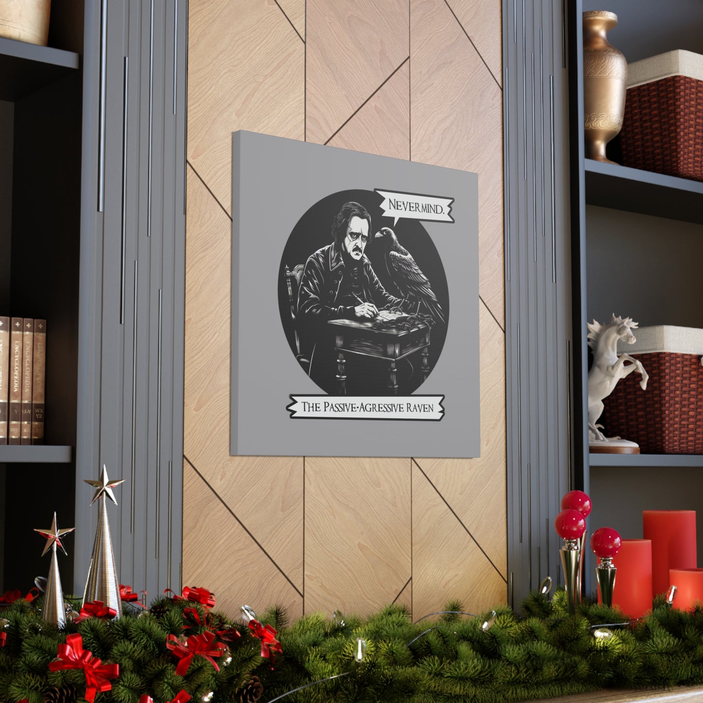 Nevermind - The Passive-Agressive Raven - Canvas Gallery Wraps