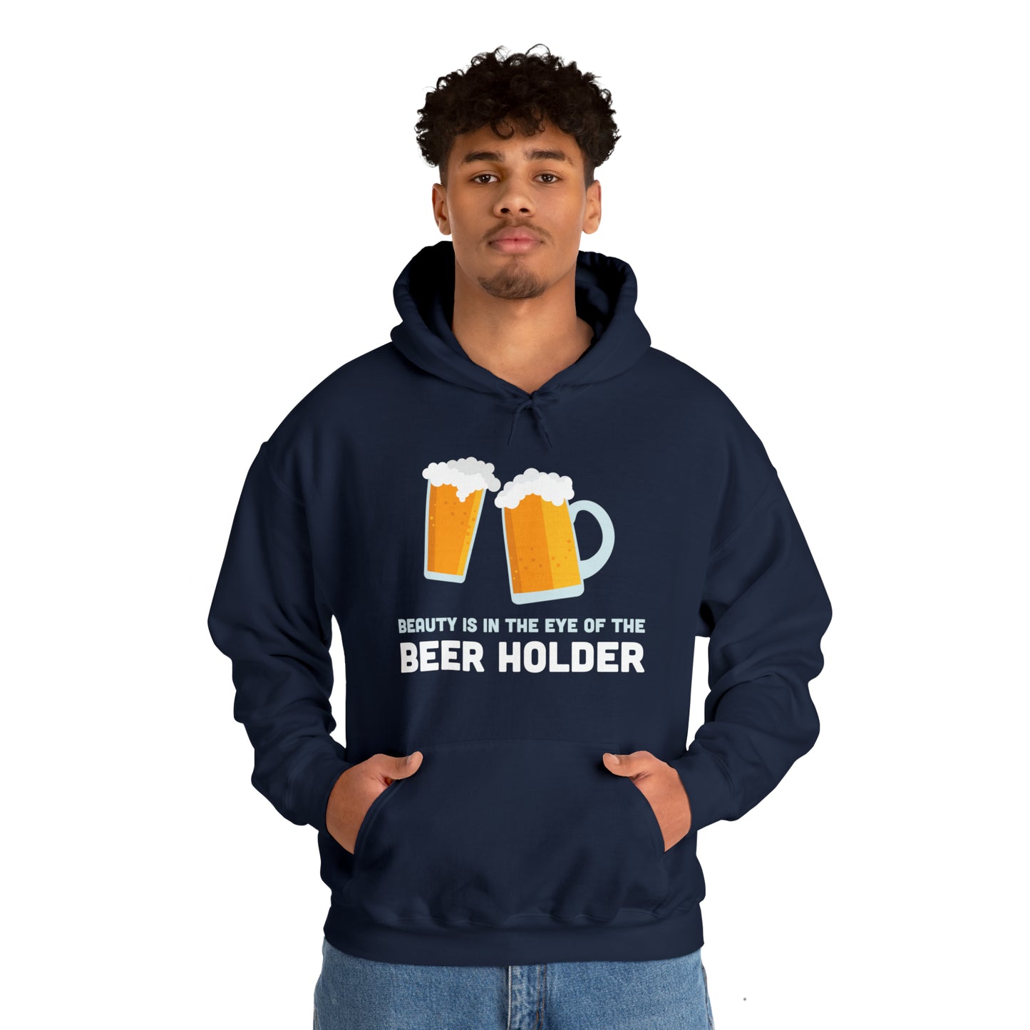 Beauty is in the Eye of the Beer Holder - Unisex Heavy Blend™ Hooded Sweatshirt