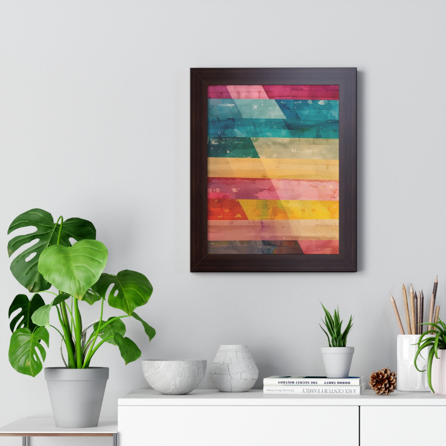 SPECTRUM Series - Abstract Stripes - Framed Vertical Poster
