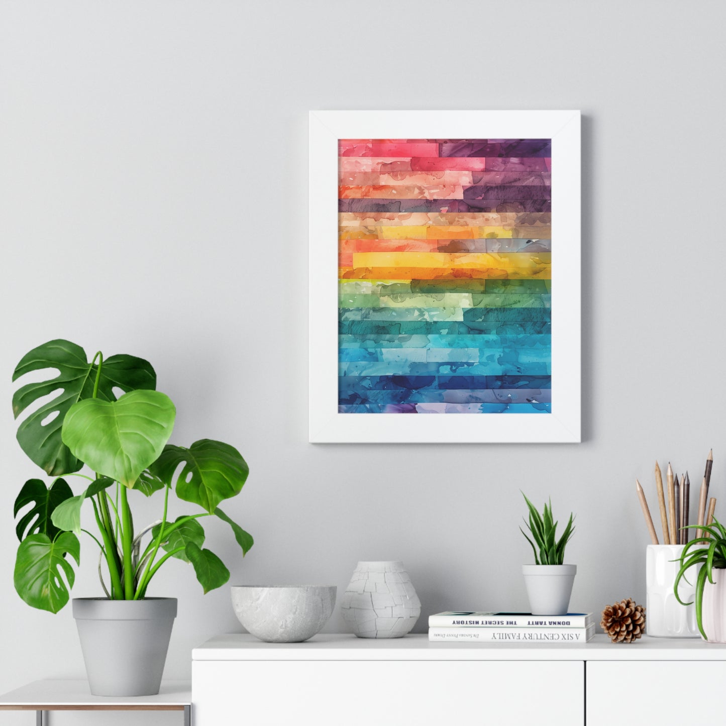 SPECTRUM Series - Abstract Bands - Framed Vertical Poster