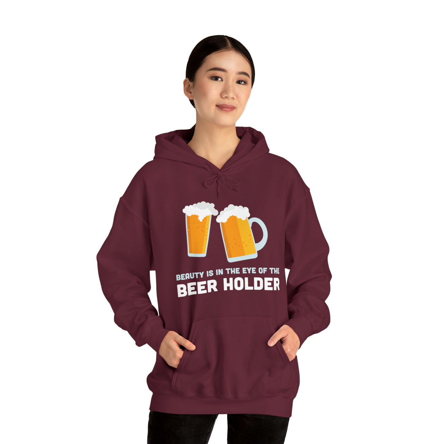 Beauty is in the Eye of the Beer Holder - Unisex Heavy Blend™ Hooded Sweatshirt