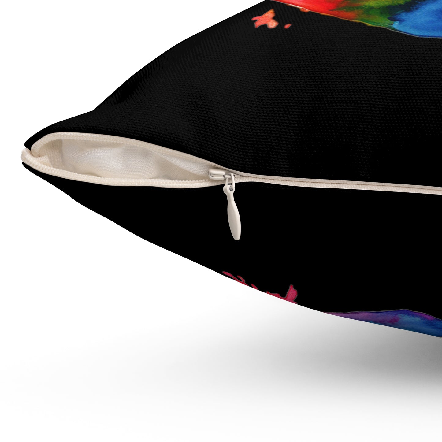 Watercolor Peace Sign - Spun Polyester Square Pillow
