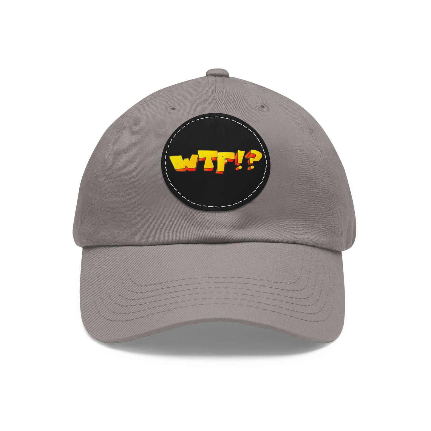 WTF!? - Dad Hat with Leather Patch (Round)