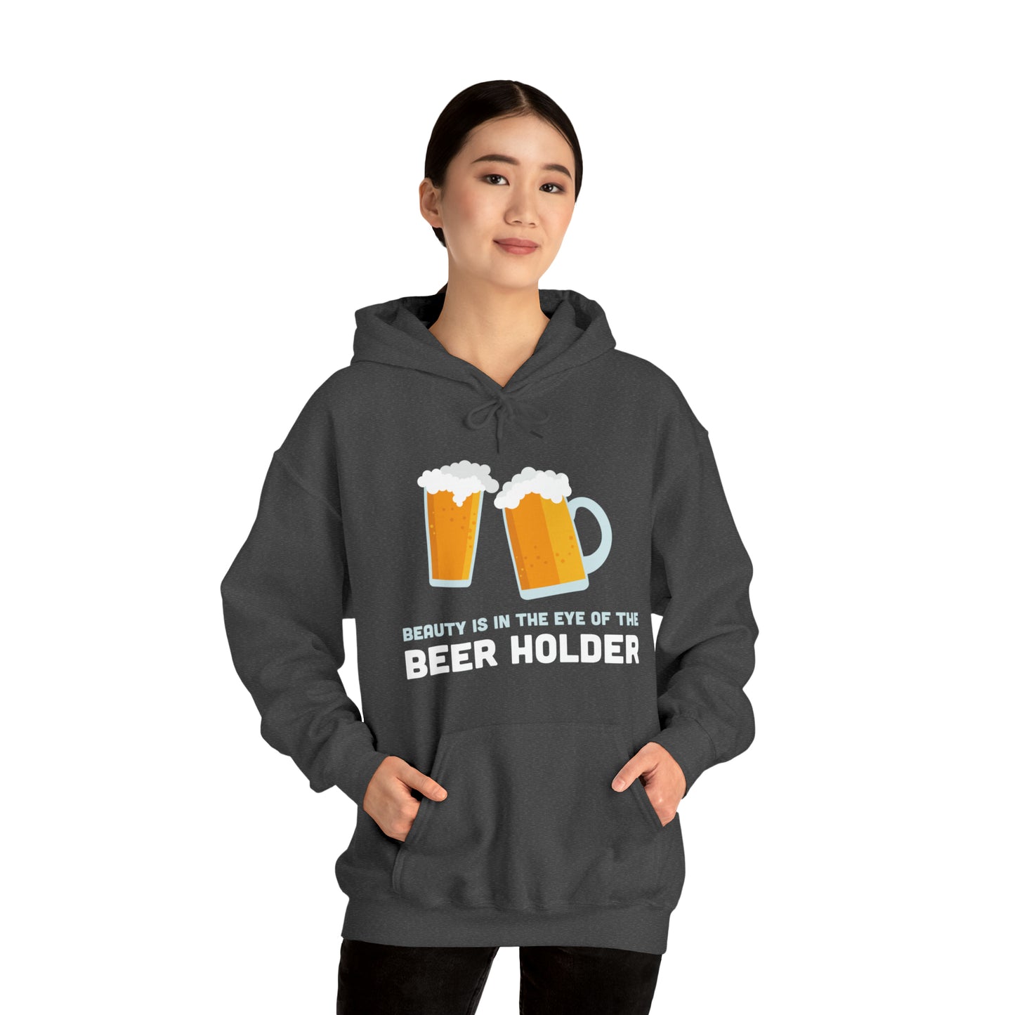 Beauty is in the Eye of the Beer Holder - Unisex Heavy Blend™ Hooded Sweatshirt