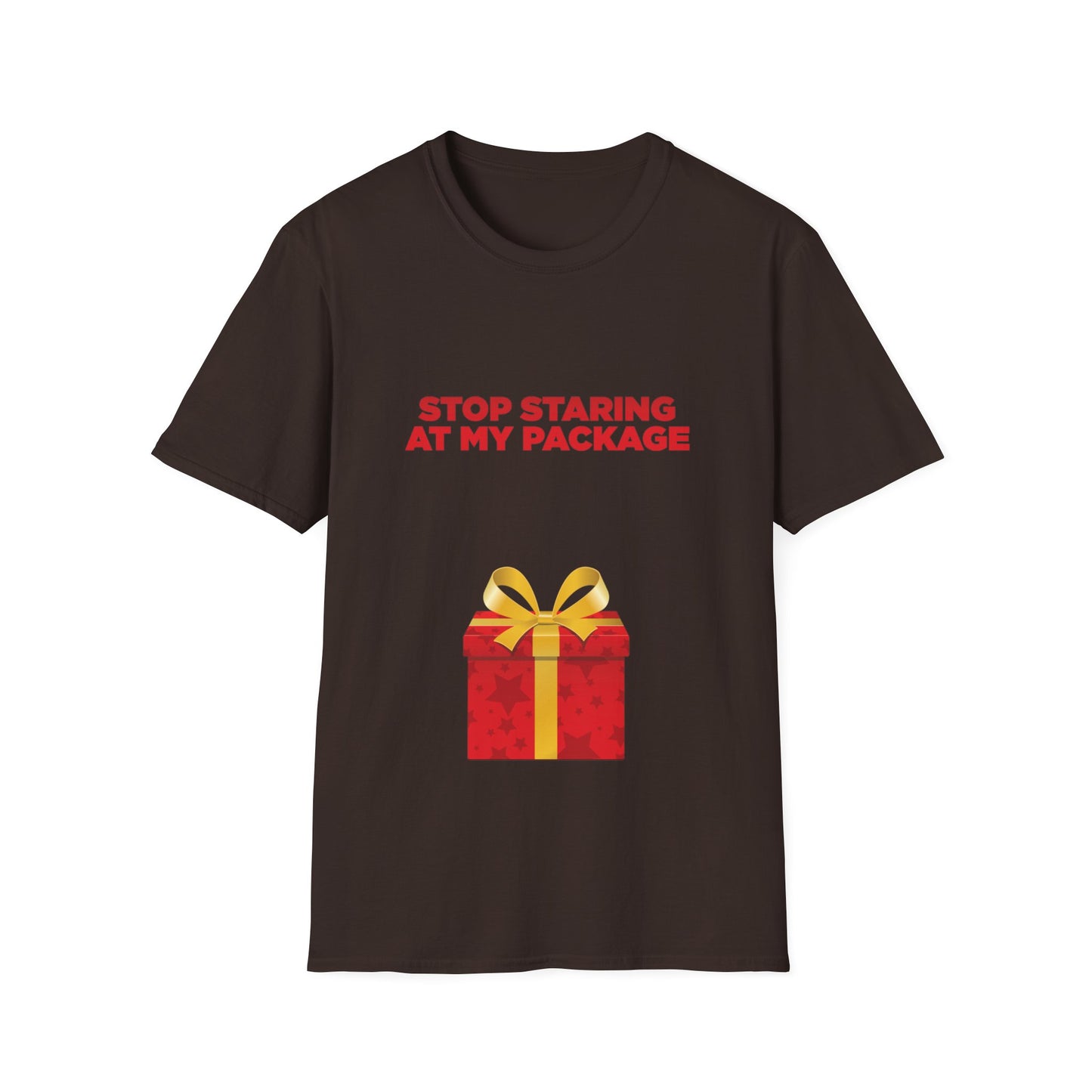 Stop Staring At My Package - Unisex Softstyle T-Shirt