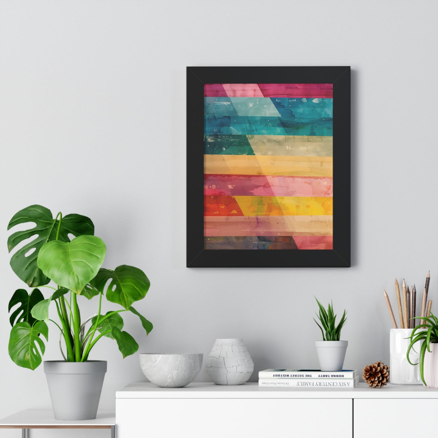 SPECTRUM Series - Abstract Stripes - Framed Vertical Poster