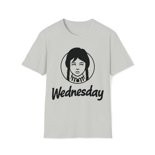 Wednesday Wendy's Mashup - Black Text on Light - Unisex Softstyle T-Shirt