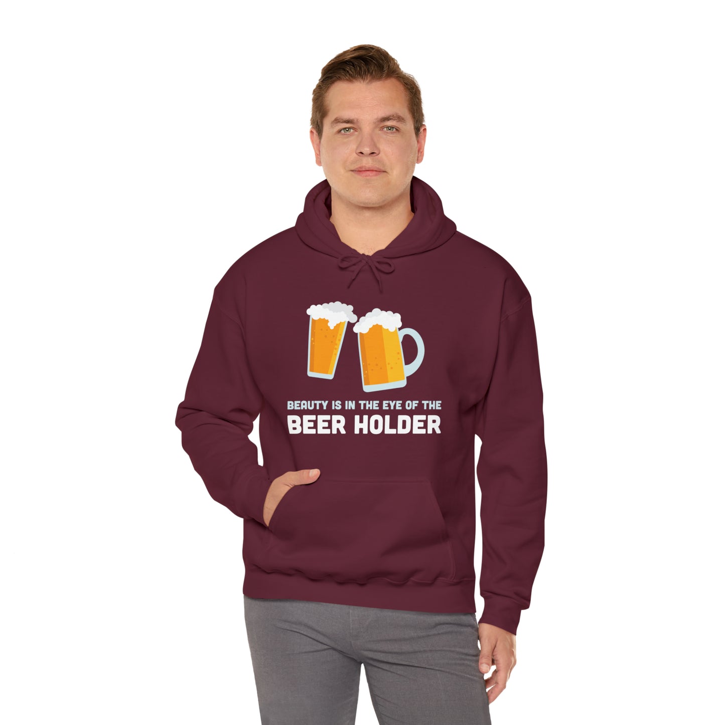Beauty is in the Eye of the Beer Holder - Unisex Heavy Blend™ Hooded Sweatshirt