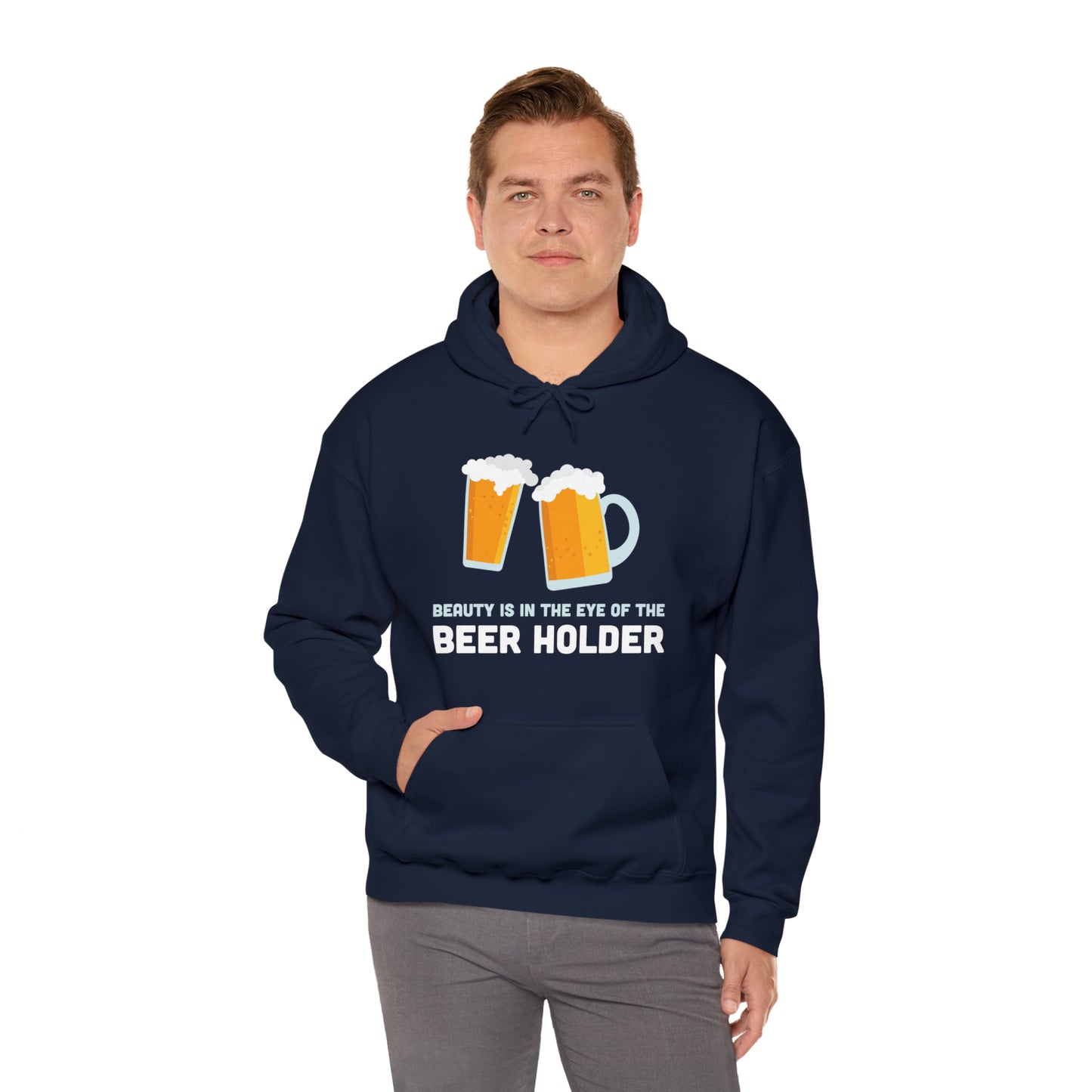 Beauty is in the Eye of the Beer Holder - Unisex Heavy Blend™ Hooded Sweatshirt