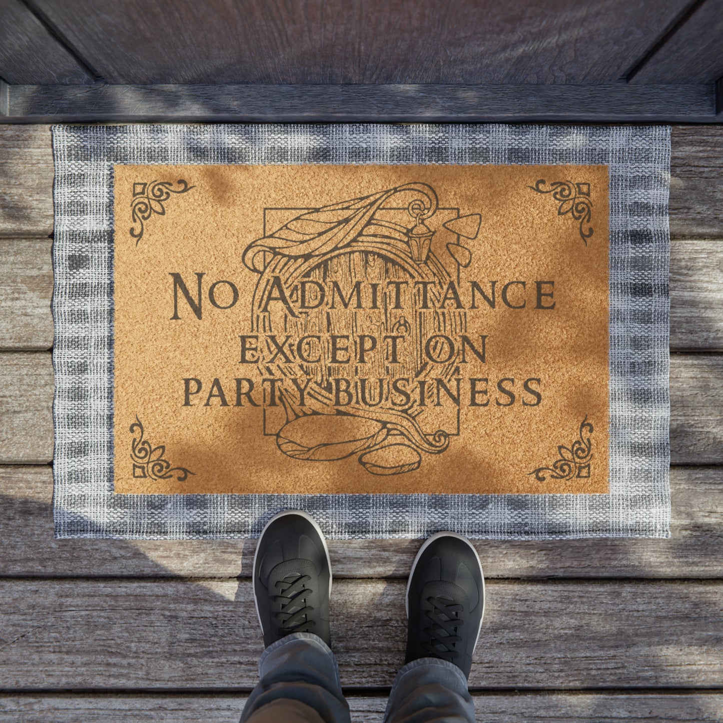 No Admittance, Except on Party Business - Doormat