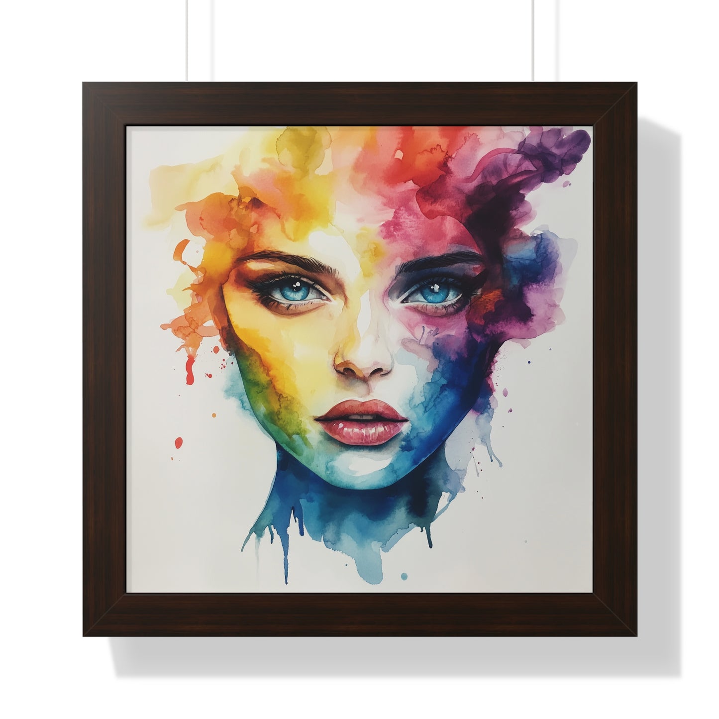 SPECTRUM Series - Watercolor Woman - Framed Square Poster