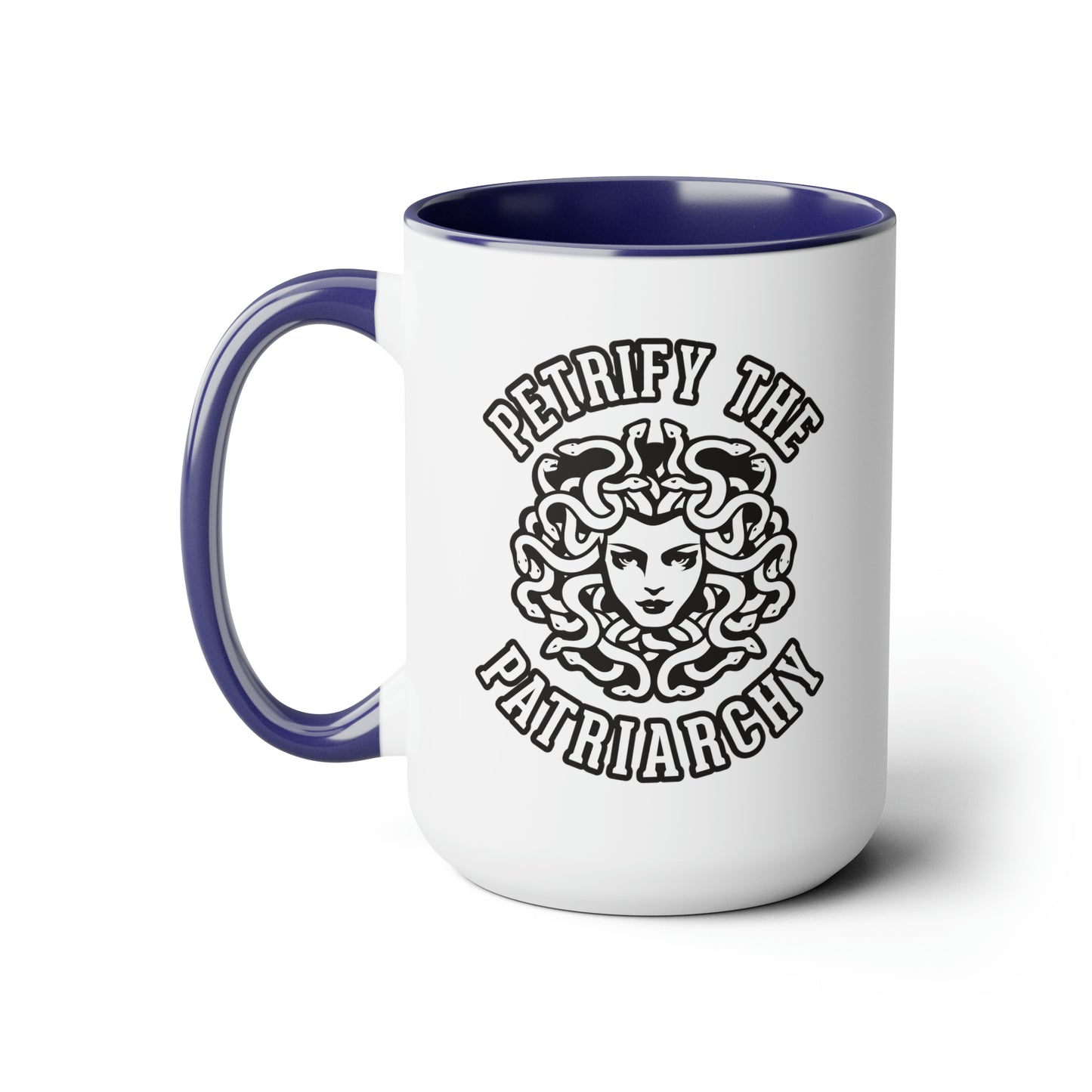Petrify the Patriarchy - Two-Tone Coffee Mugs, 15oz