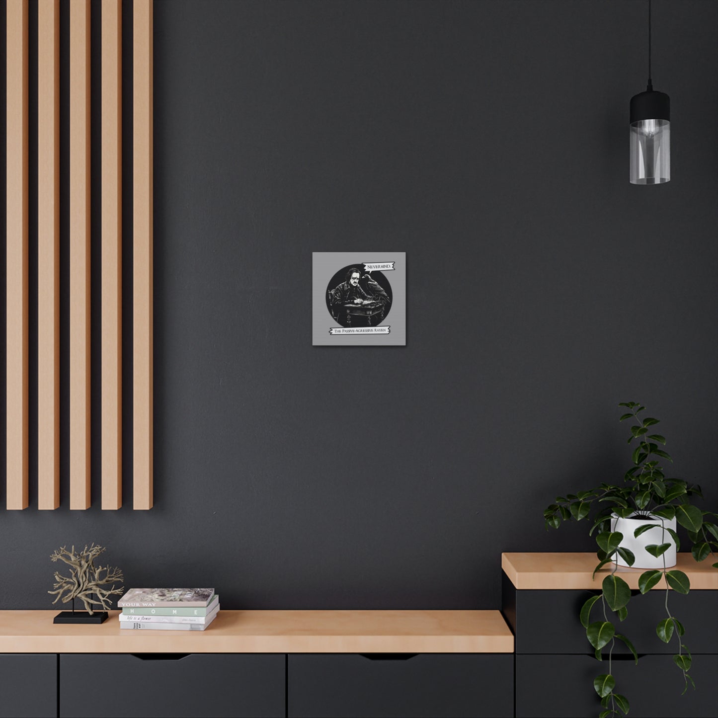 Nevermind - The Passive-Agressive Raven - Canvas Gallery Wraps