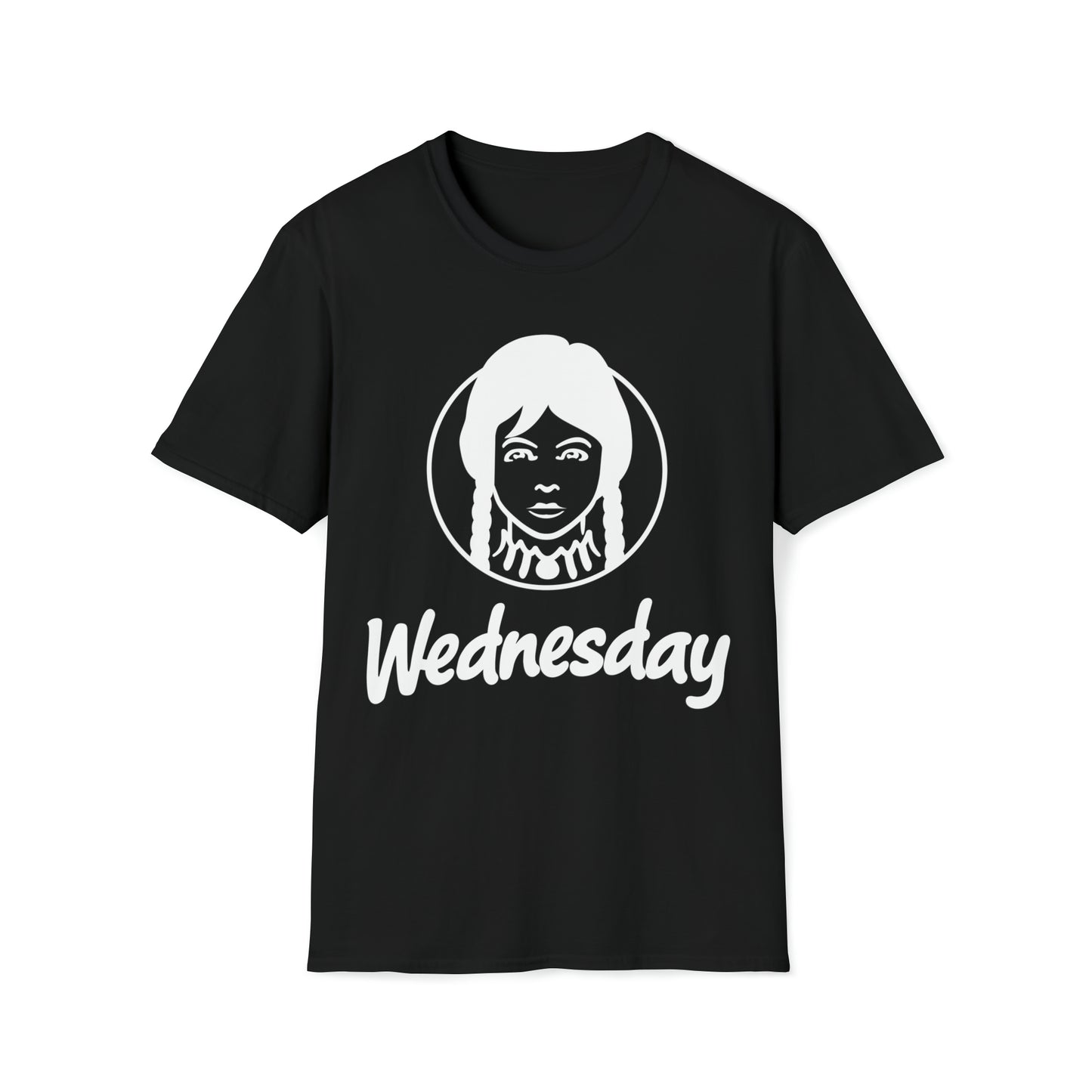 Wednesday Wendy's Mashup - Light Text on Dark - Unisex Softstyle T-Shirt