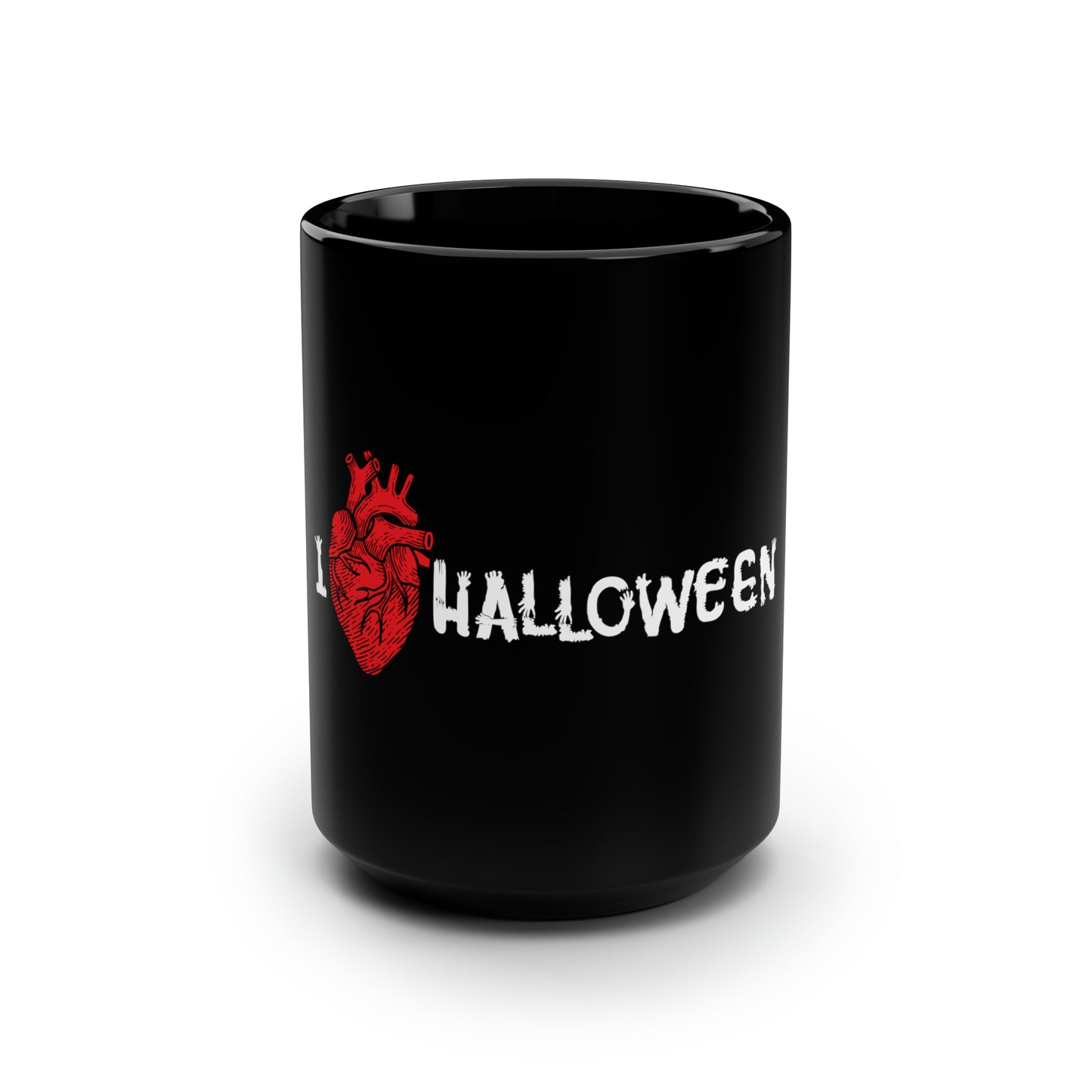 I Love Halloween - Black Mug, 15oz