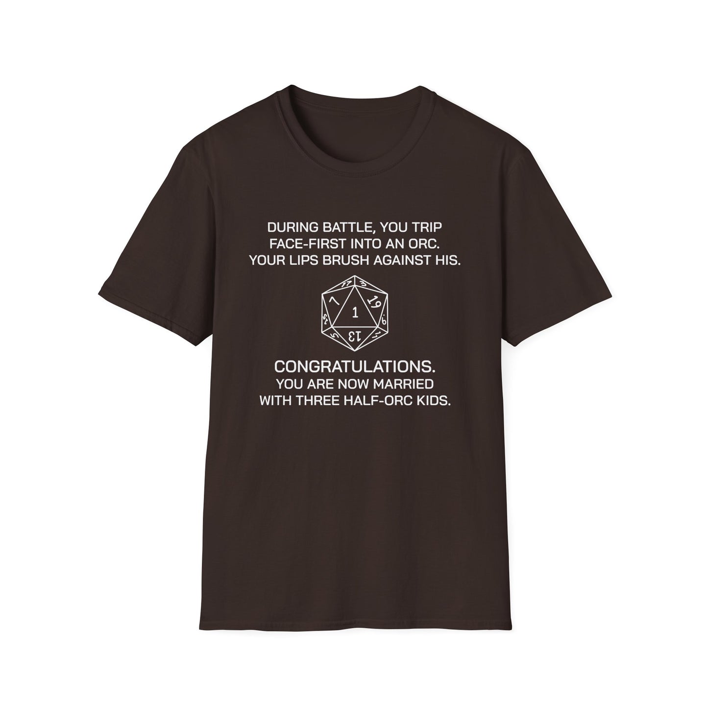 Critical Failure - Three Half-Orc Kids - Unisex Softstyle T-Shirt