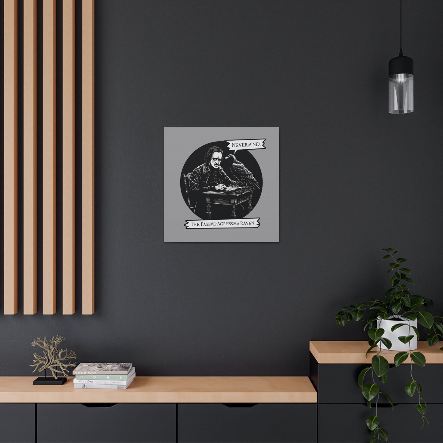 Nevermind - The Passive-Agressive Raven - Canvas Gallery Wraps