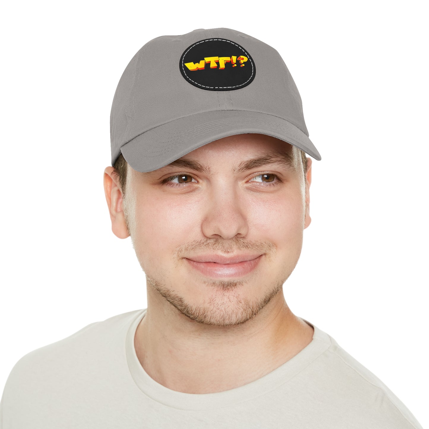 WTF!? - Dad Hat with Leather Patch (Round)