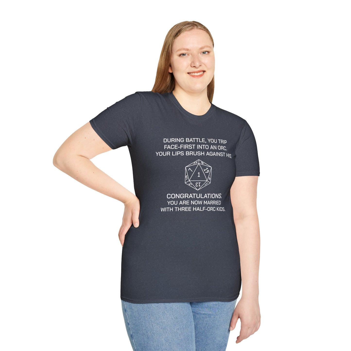 Critical Failure - Three Half-Orc Kids - Unisex Softstyle T-Shirt
