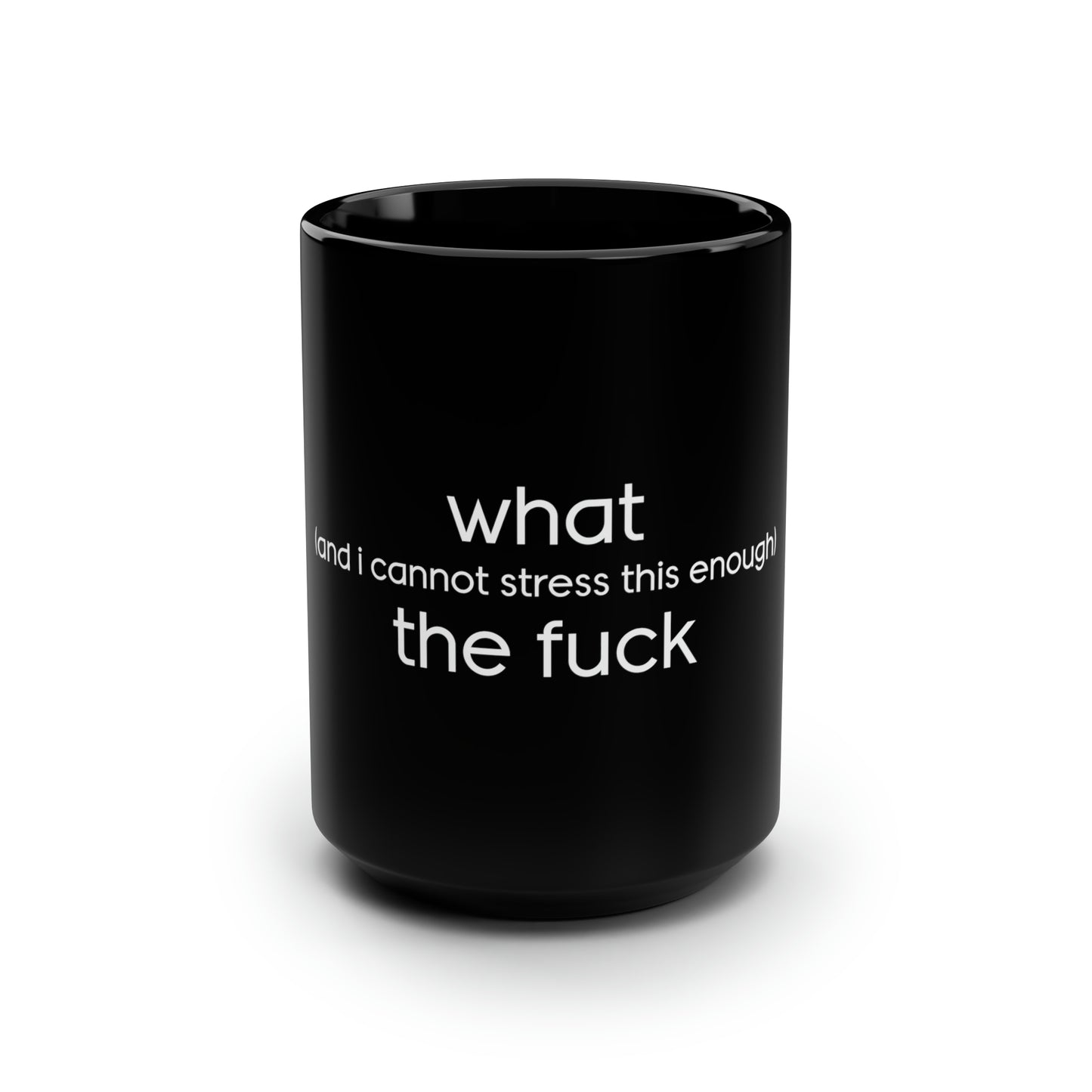 What (and I Cannot Stress This Enough) The F&@$ - Black Mug, 15oz