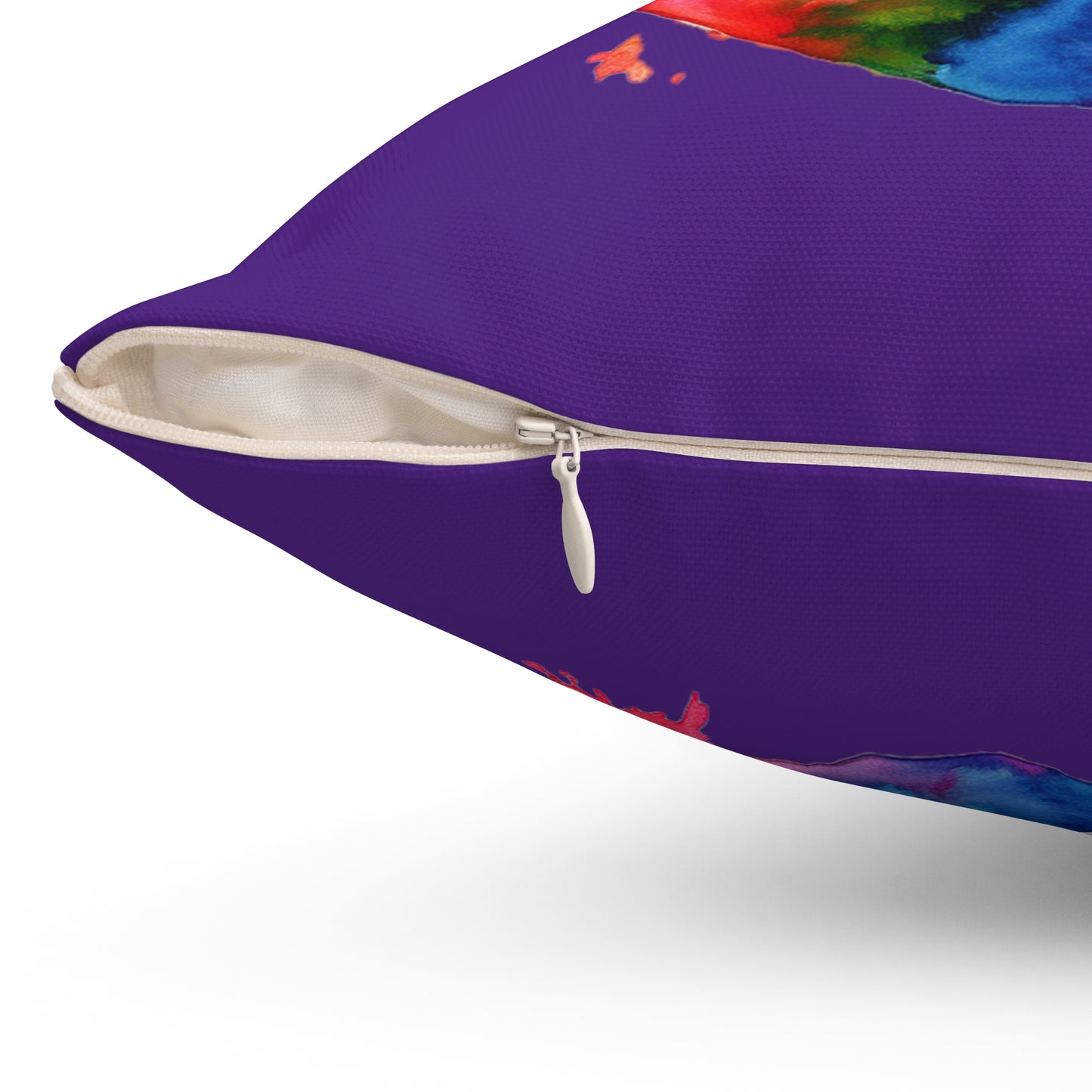 Watercolor Peace Sign - Spun Polyester Square Pillow